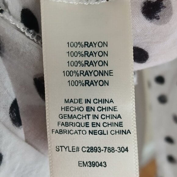 Anthropologie Cloth & Stone Tavira Polka Dot Blouse Black & White Size Small - Picture 7 of 9